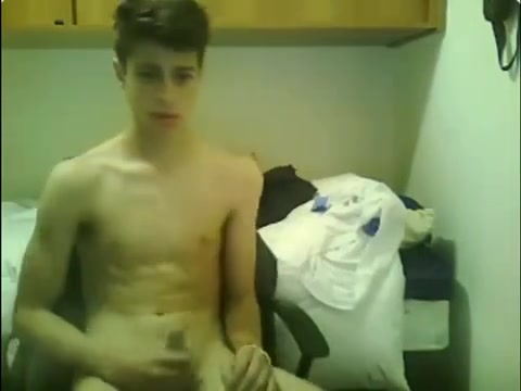 Sexy Thomas jerks his big teen cock on webcam for a girl